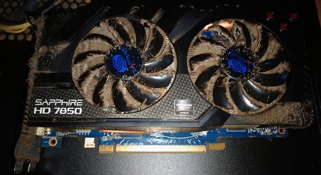 Dust and dirt on GPU fans